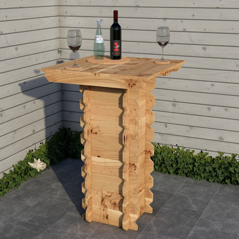 Wooden Interlock Bar Table