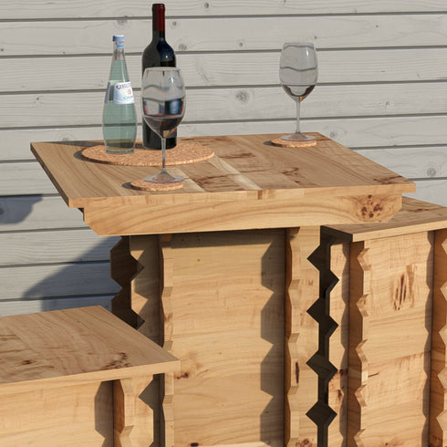 Wooden Interlock Bar Table