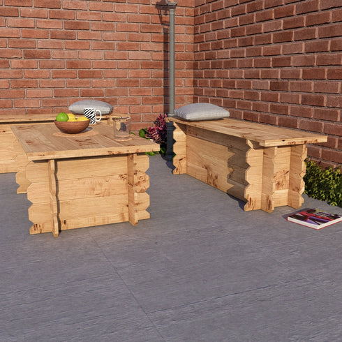 Wooden Interlock Bench Set