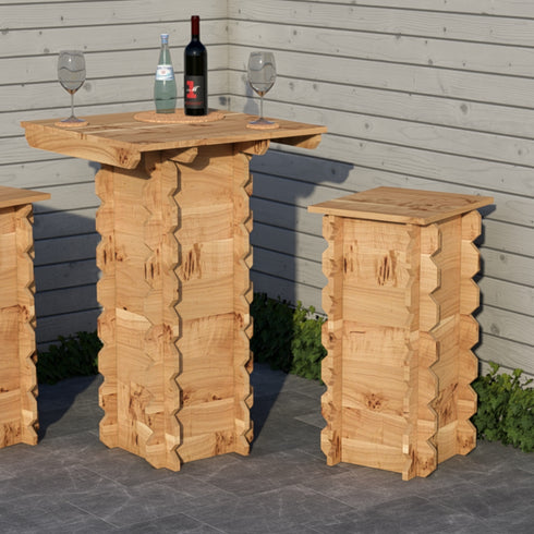 Wooden Interlock Bar Table