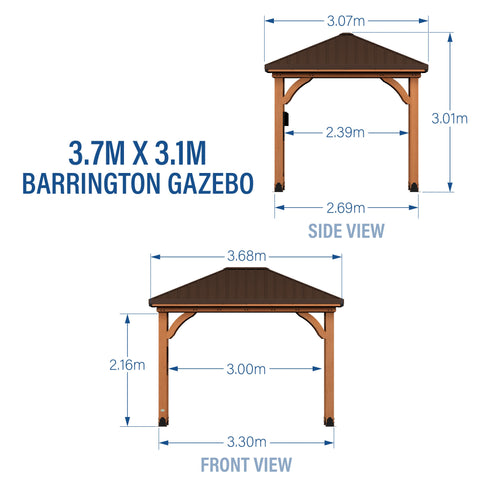 3.7m X 3.0m Barrington Gazebo