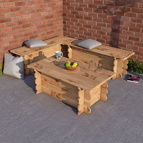 Wooden Interlock Bench Set