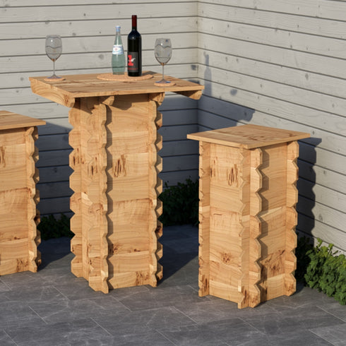 Wooden Interlock Bar Table