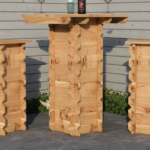 Wooden Interlock Bar Table