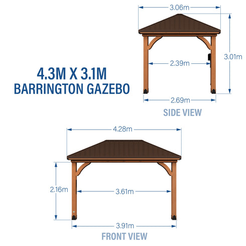 4.3m X 3.0m Barrington Gazebo