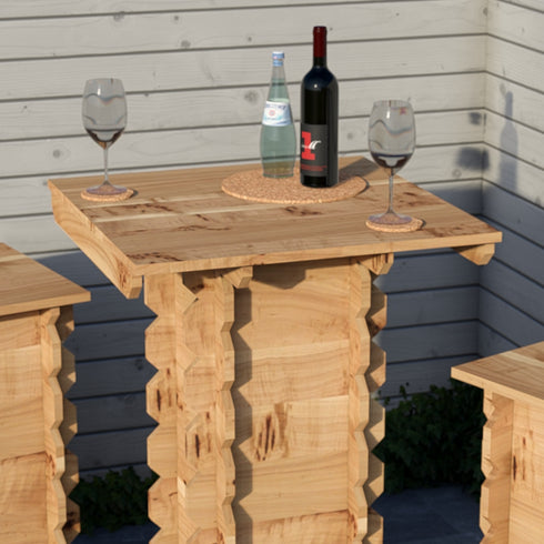 Wooden Interlock Bar Table