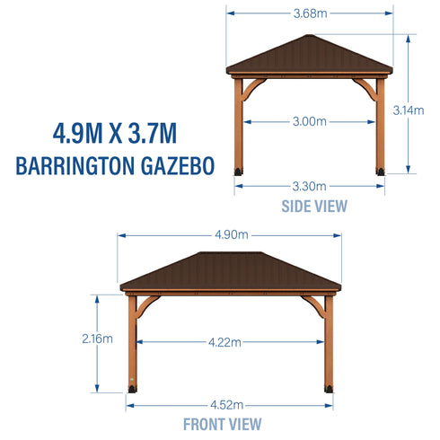 4.9m x 3.7m Barrington Gazebo
