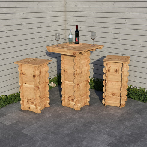 Wooden Interlock Bar Table