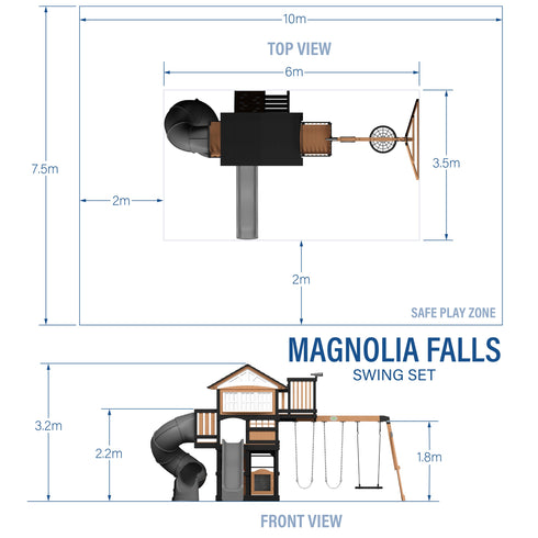 Magnolia Falls Swing Set & Climbing Frame