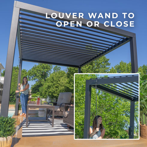 3.6m X 3m Sarasota Steel Louvered Pergola