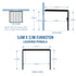 3.6m X 3.1m Evanston Wall Mounted Louvered Pergola
