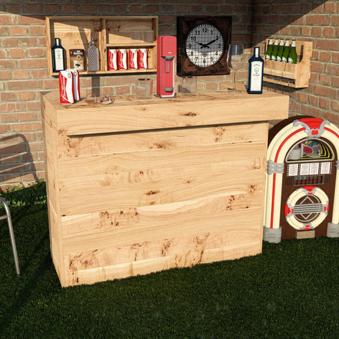 Rustic Wooden Garden Bar