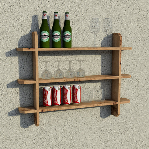 Wooden Interlock Bar Shelf - Small