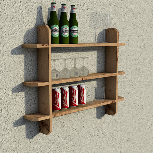 Wooden Interlock Bar Shelf - Small
