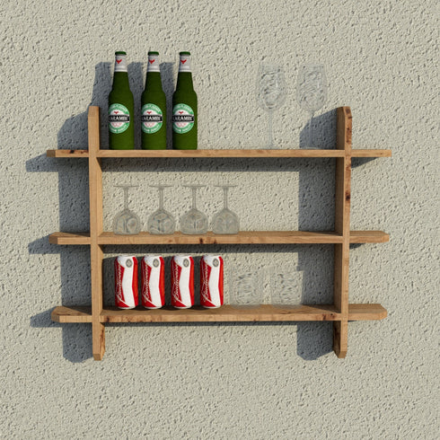 Wooden Interlock Bar Shelf - Small