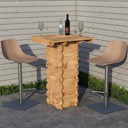 Wooden Interlock Bar Table