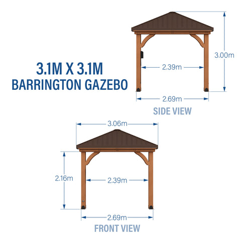 3.1m X 3.1m Barrington Gazebo