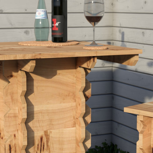Wooden Interlock Bar Table