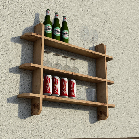 Wooden Interlock Bar Shelf - Small