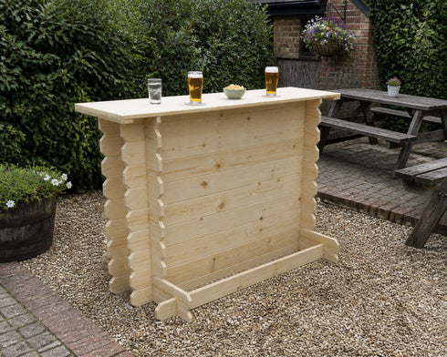Wooden Interlock Bar with Footrest
