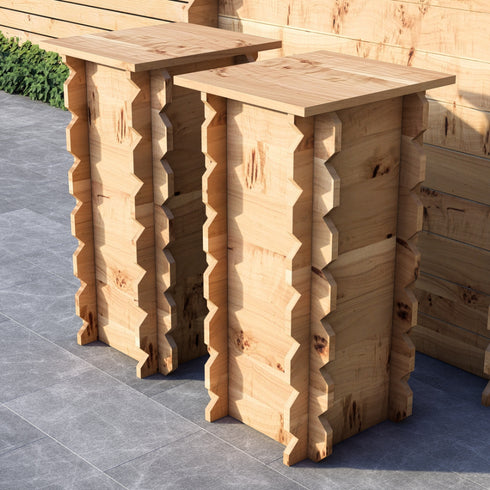 Wooden Interlock Bar Stools