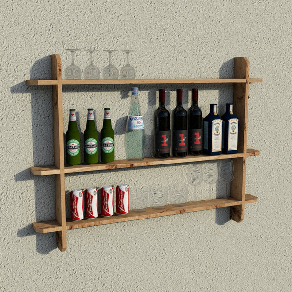 Wooden Interlock Bar Shelf - Large