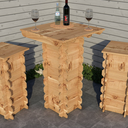 Wooden Interlock Bar Table