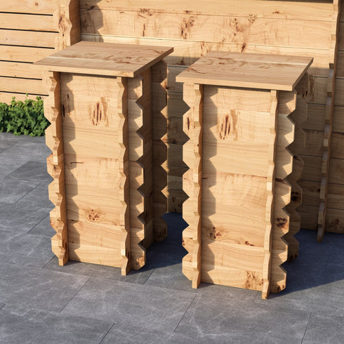 Wooden Interlock Bar Stools