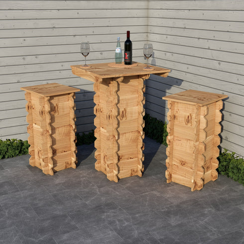 Wooden Interlock Bar Table