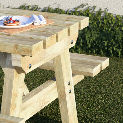 4 Seater Wooden Picnic Table