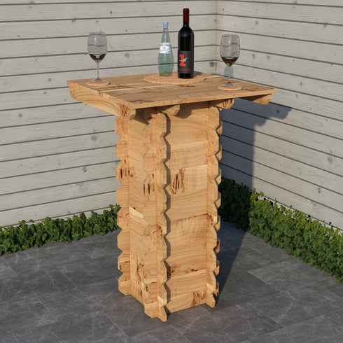 Wooden Interlock Bar Table