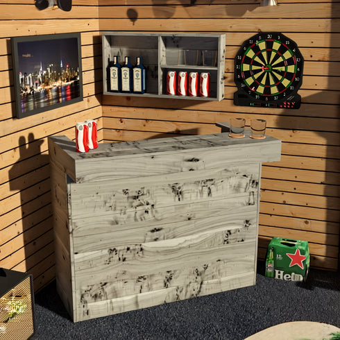 Rustic Wooden Bar - Man Cave Edition