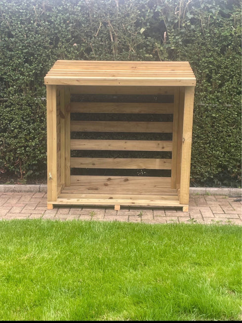Heavy Duty Outdoor Log Store – Handmade Wooden Firewood Storage with Roof
