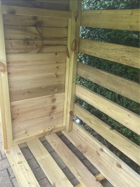 Heavy Duty Outdoor Log Store – Handmade Wooden Firewood Storage with Roof