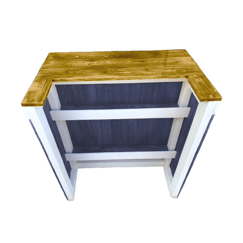 Premium Navy Blue Wooden Home Bar