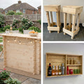 Wooden Interlock Corner Bar + Bars Stools + Shelving Unit Bundle