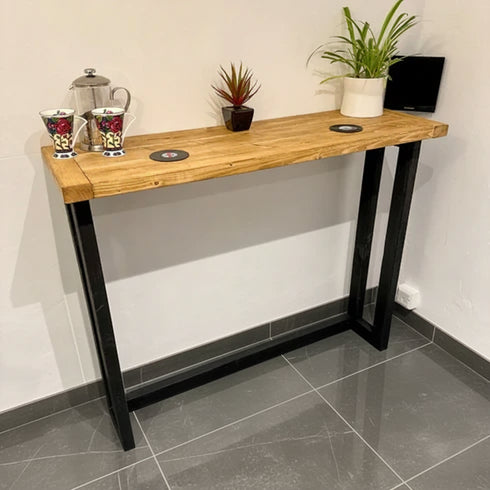 Industrial Style Breakfast Bar - Dark Oak