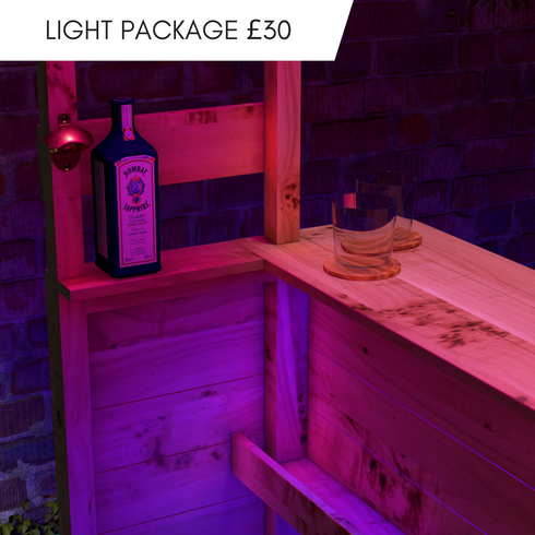 Large Rustic Wooden Garden Bar with Roof