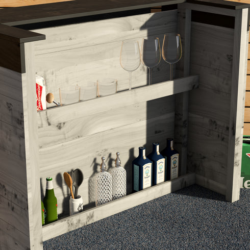 Rustic Wooden Bar - Man Cave Edition