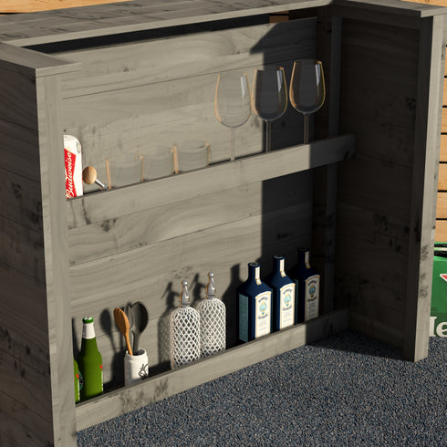 Rustic Wooden Bar - Man Cave Edition