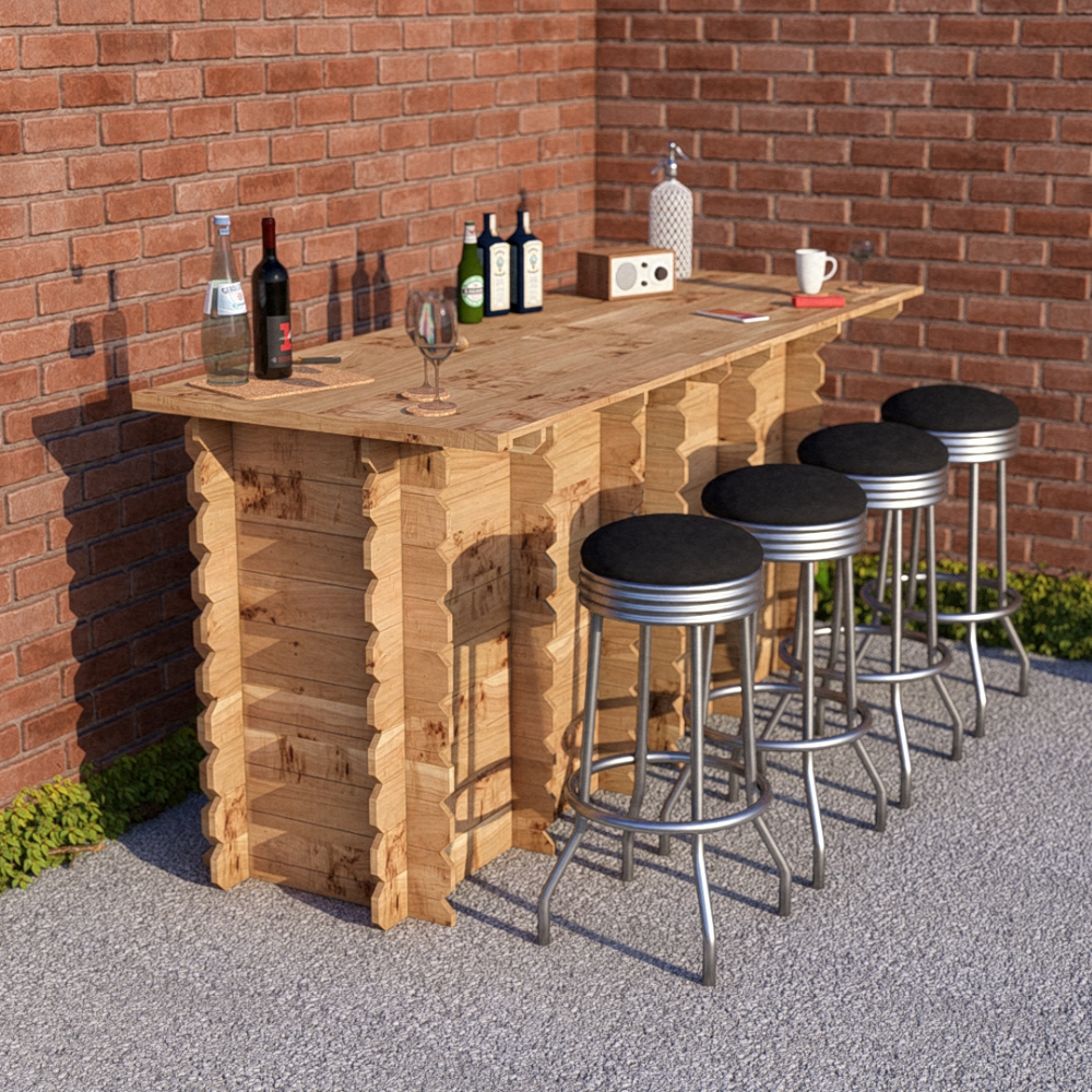 Large Wooden Interlock Bar | Garden Bar Supplier UK - Bars at Home