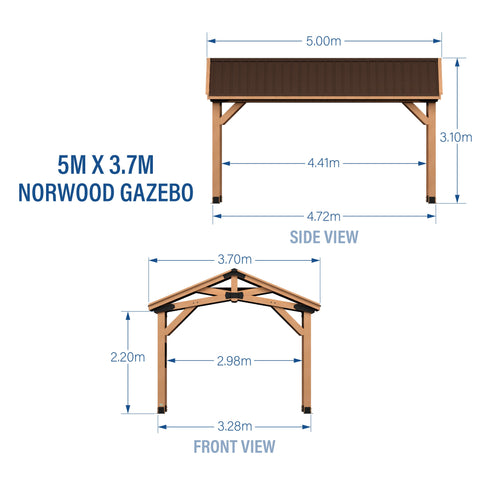 4.9m x 3.6m Norwood Gazebo