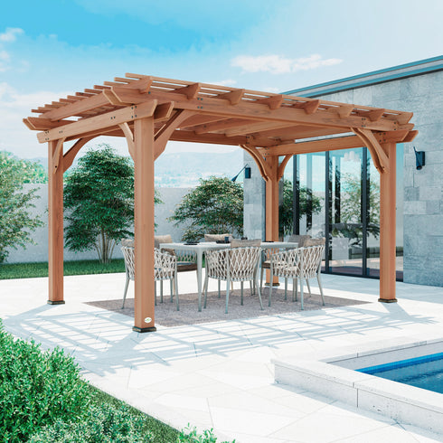 4.3m x 3m Wood Pergola     (14ft x 10ft)