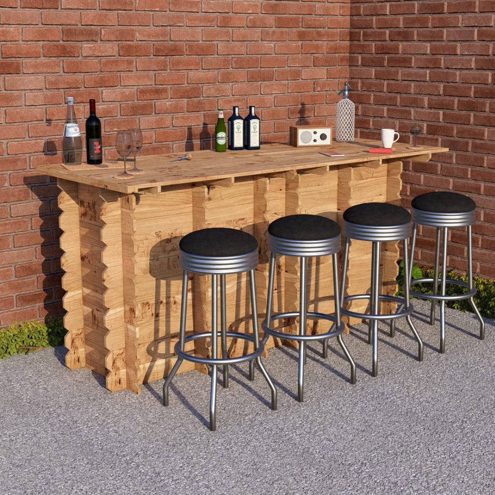 Large Wooden Interlock Bar | Garden Bar Supplier UK - Bars at Home