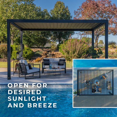 4.3m X 3m Sarasota Steel Louvered Pergola