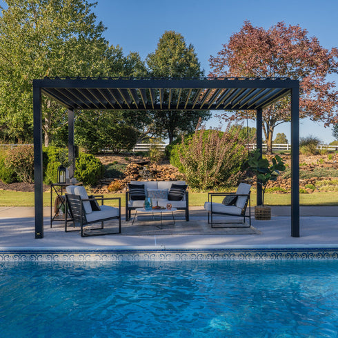 4.3m X 3m Sarasota Steel Louvered Pergola
