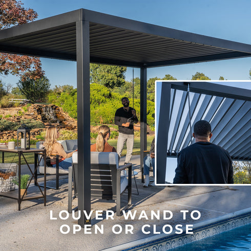 4.3m X 3m Sarasota Steel Louvered Pergola