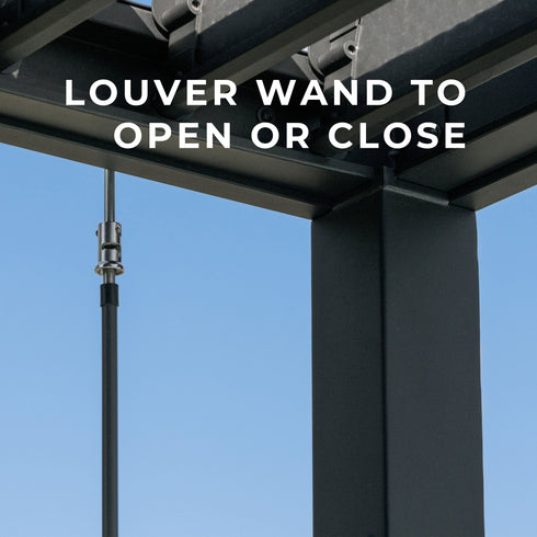 4.3m X 3.1m Evanston Wall Mounted Louvered Pergola