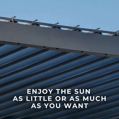 3.6m X 3.1m Evanston Wall Mounted Louvered Pergola