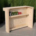 L-Shape Rustic Wooden Garden Bar